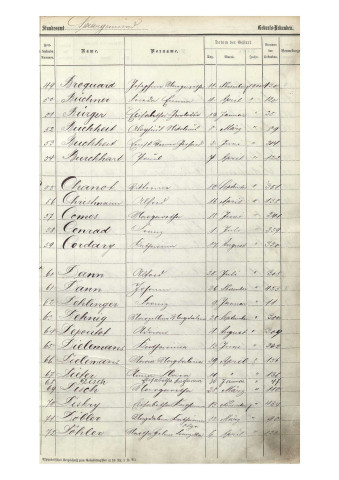 Registre des naissances 1900