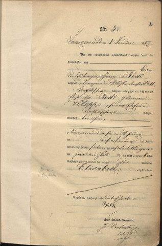 Registre des naissances 1877