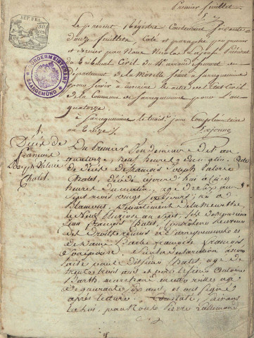 Registre d'État Civil 1806