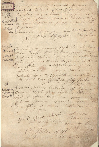 Registre de catholicité 1717-1731