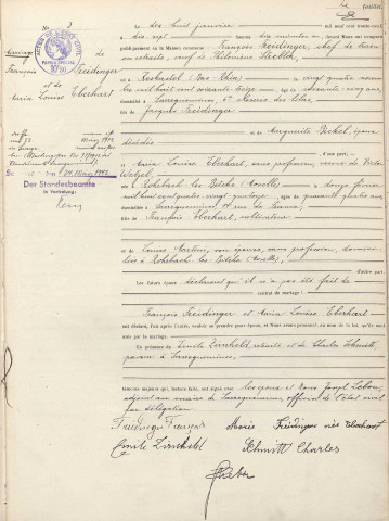 Registre des mariages 1939