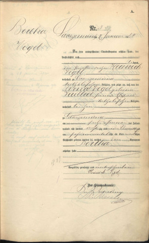 Registre des naissances 1889