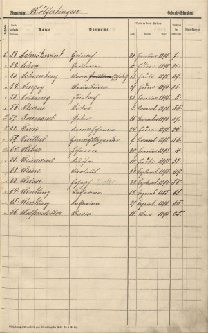 Registre des naissances 1895