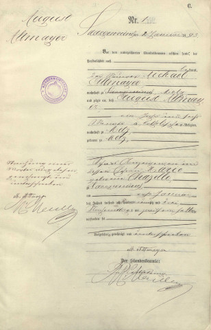 Registre des décès 1893