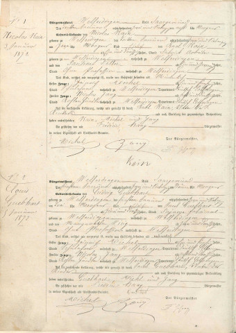 Registre des naissances 1872-1875