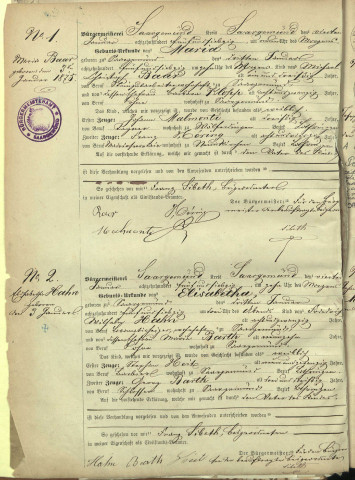 Registre des naissances 1875