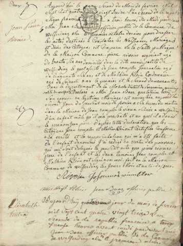 Registre d'État Civil 1793-1799