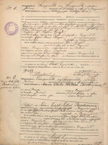 Registre des décès 1875