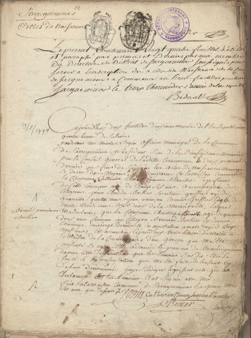 Registre des naissances 1794-1798