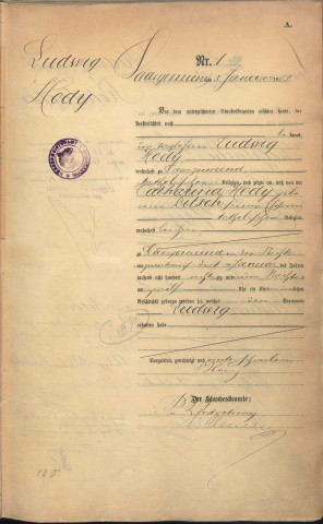 Registre des naissances 1889
