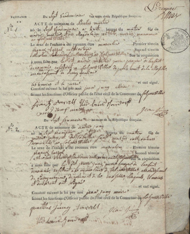 Registre d'État Civil 1803-1812
