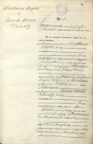 Registre des mariages 1894