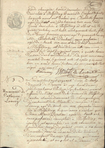 Registre d'État Civil 1852-1861