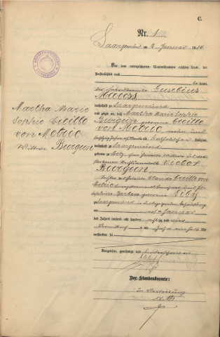 Registre des décès 1884