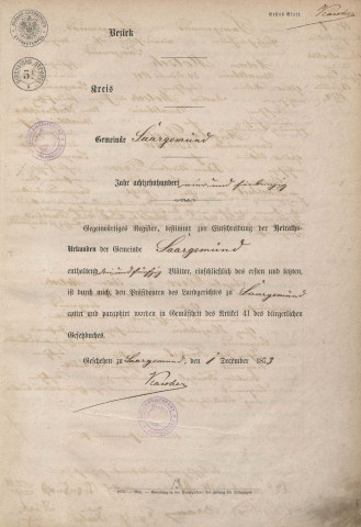 Registre des mariages 1874