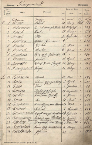 Registre des décès 1917