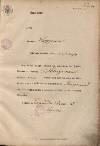 Registre des mariages 1873