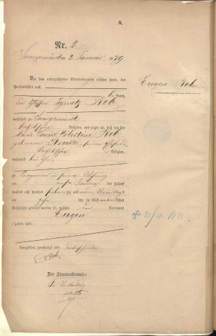 Registre des naissances 1879