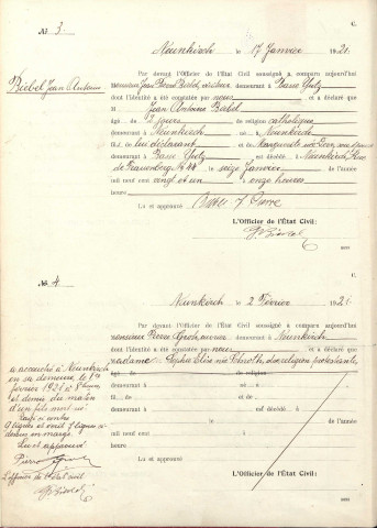 Registre des décès 1921-1929