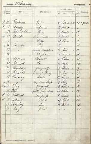 Registre des naissances 1900