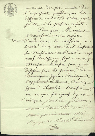 Registre des naissances 1798-1803