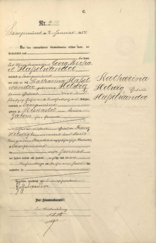 Registre des décès 1884