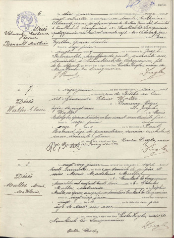 Registre des décès 1934-1941