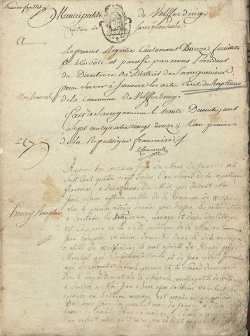 Registre d'État Civil 1793-1799