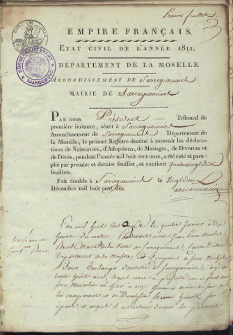 Registre d'État Civil 1811