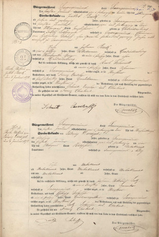 Registre des décès 1872