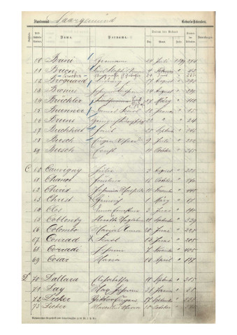 Registre des naissances 1899