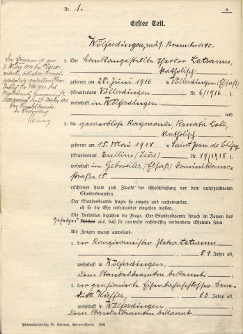 Registre des mariages 1940-1941