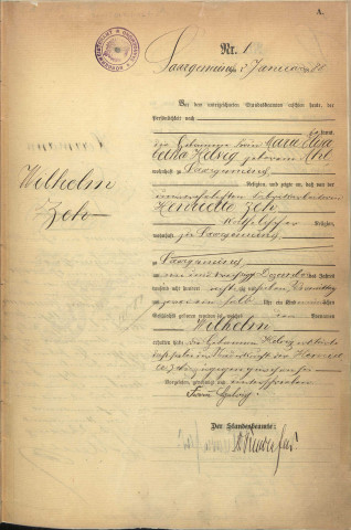 Registre des naissances 1888