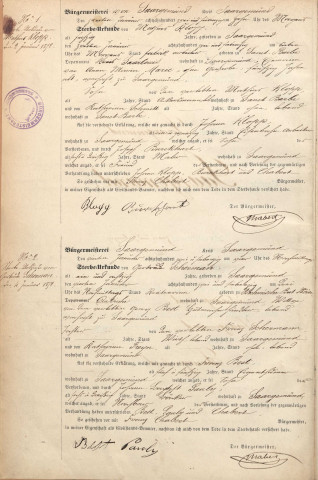 Registre des décès 1872