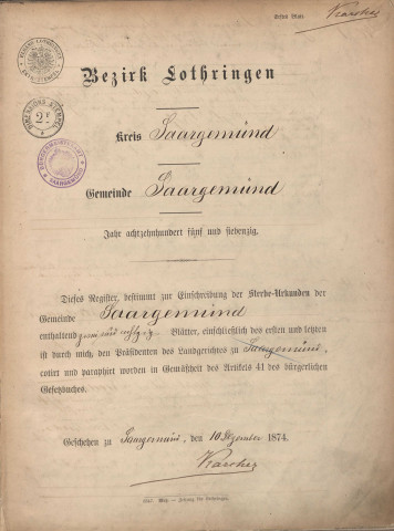 Registre des décès 1875