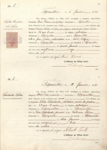 Registre des décès 1921-1940