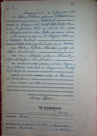 Registre des décès 1943