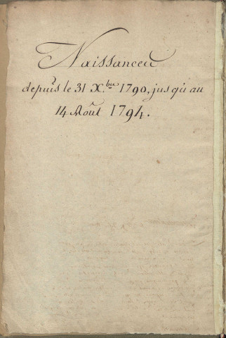 Registre des naissances 1790-1794