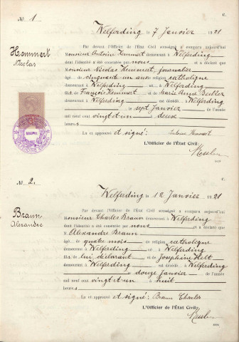 Registre des décès 1921-1935