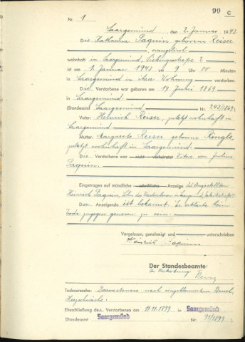 Registre des décès 1943
