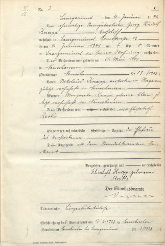 Registre des décès 1941