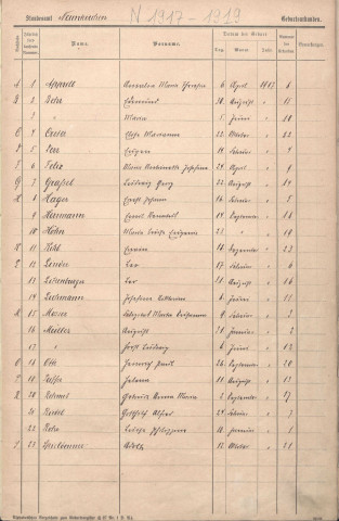 Registre des naissances 1917-1919