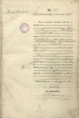 Registre des naissances 1894