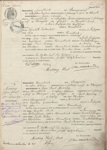 Registre des naissances 1872-1875