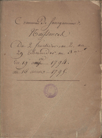 Registre des naissances 1794-1798