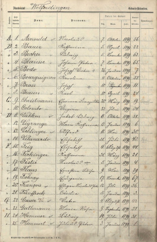 Registre des naissances 1899