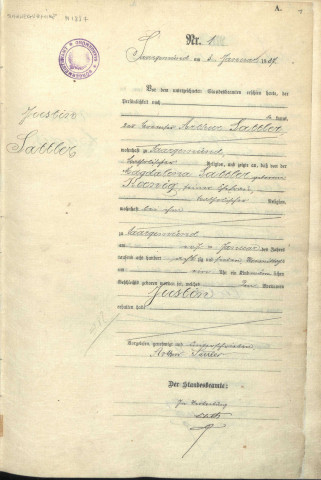 Registre des naissances 1887