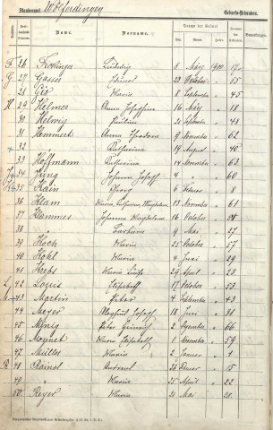 Registre des naissances 1900