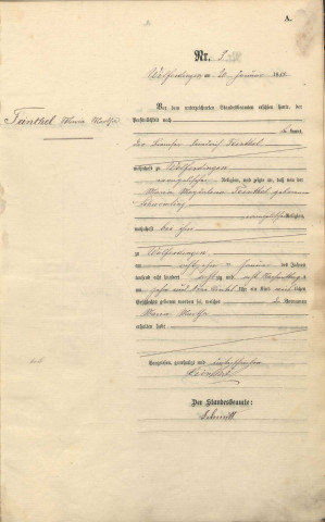 Registre des naissances 1888-1892