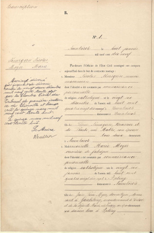 Registre des mariages 1919-1920